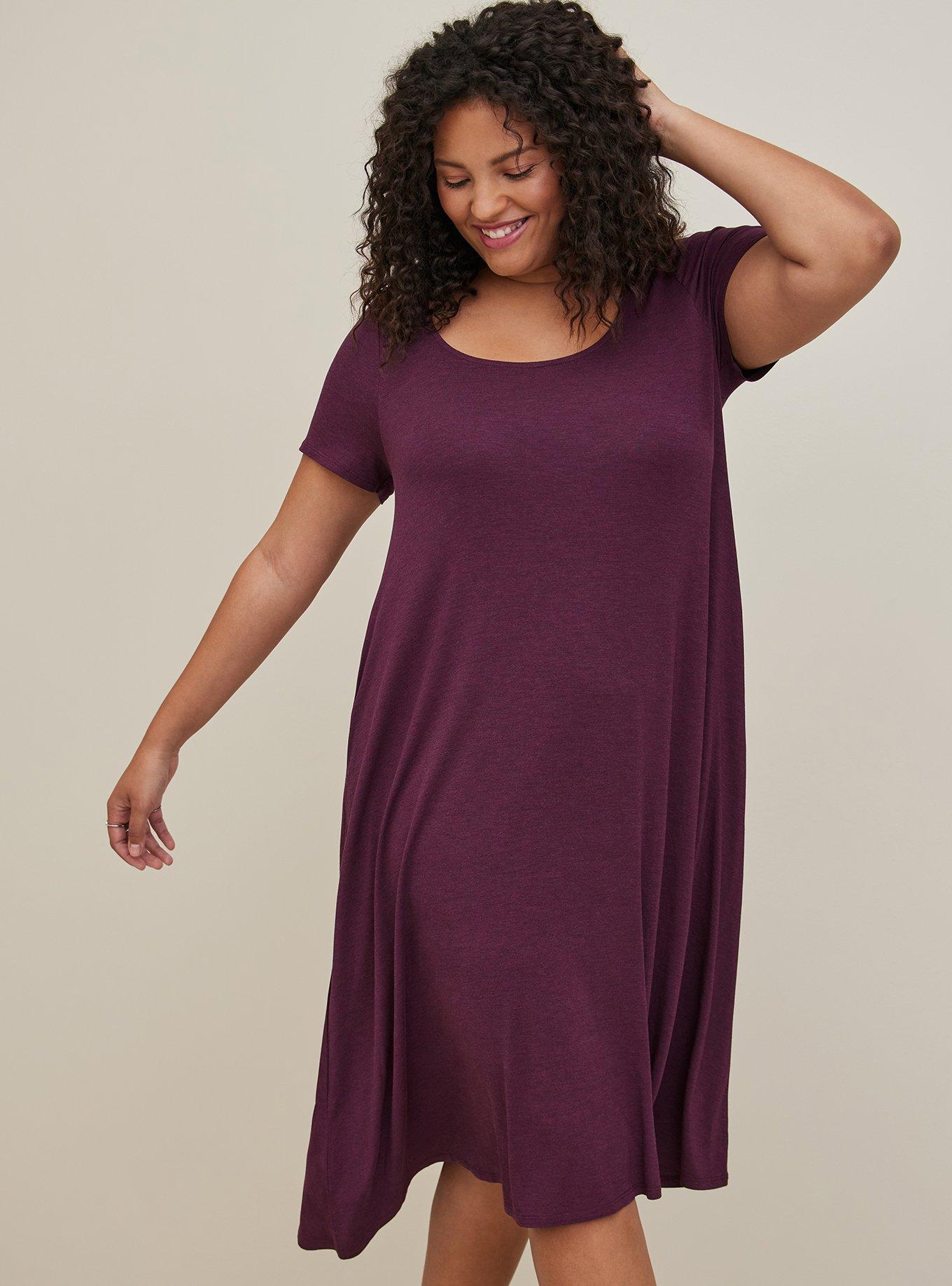 Plus Size - At The Knee Supersoft Hi-Low Dress - Torrid