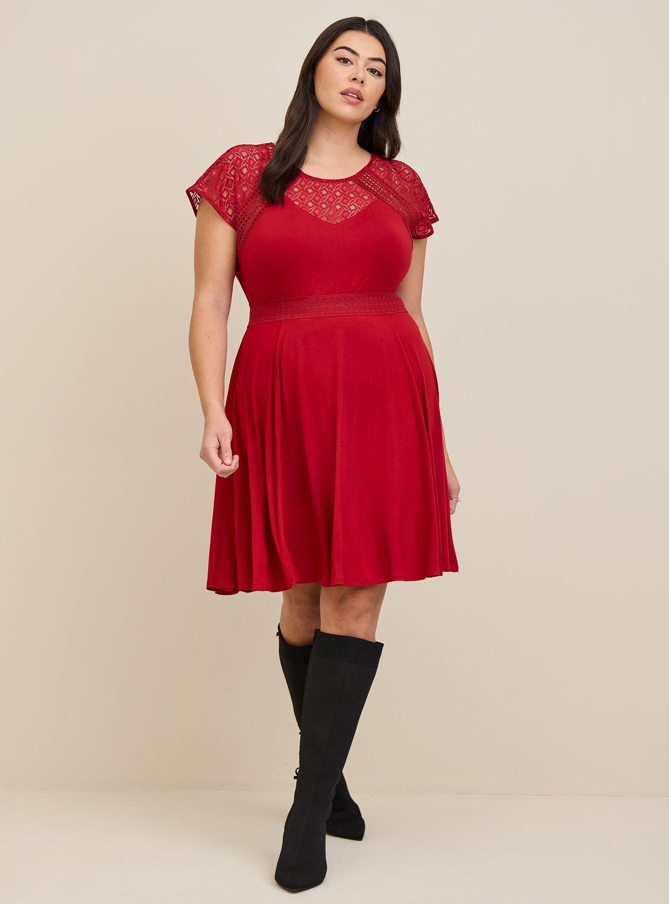 TORRID Mini Supersoft Off Shoulder Skater Dress