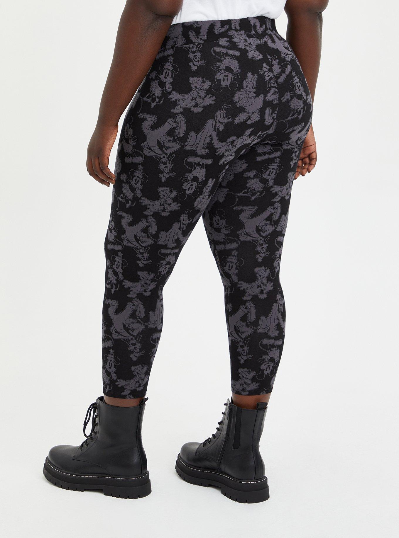 Plus Size Crop Legging - Disney Mickey & Friends Black Grey, BLACK GREY, alternate