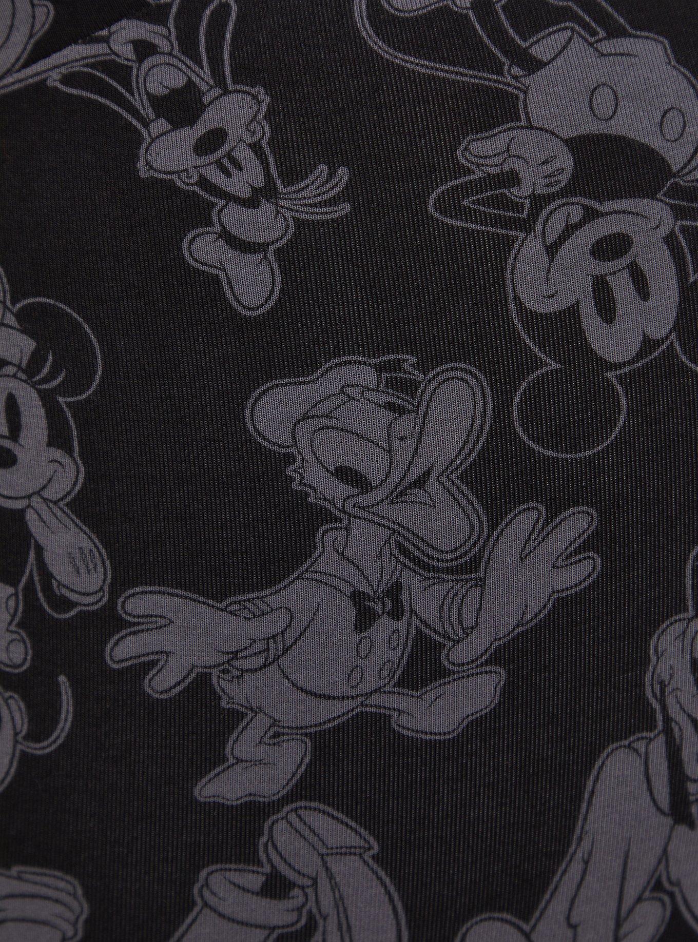 Plus Size Crop Legging - Disney Mickey & Friends Black Grey, BLACK GREY, alternate