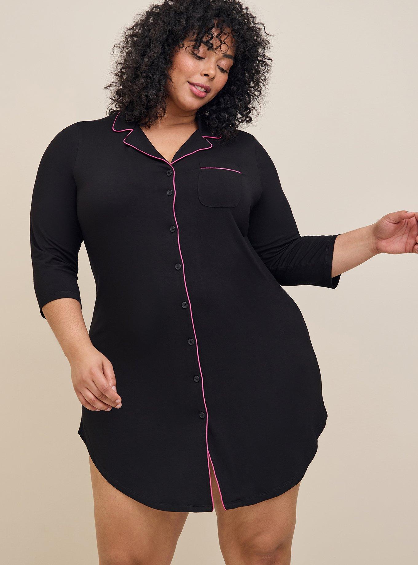 Plus Size - Black Button-Up Shirt Dress - Torrid