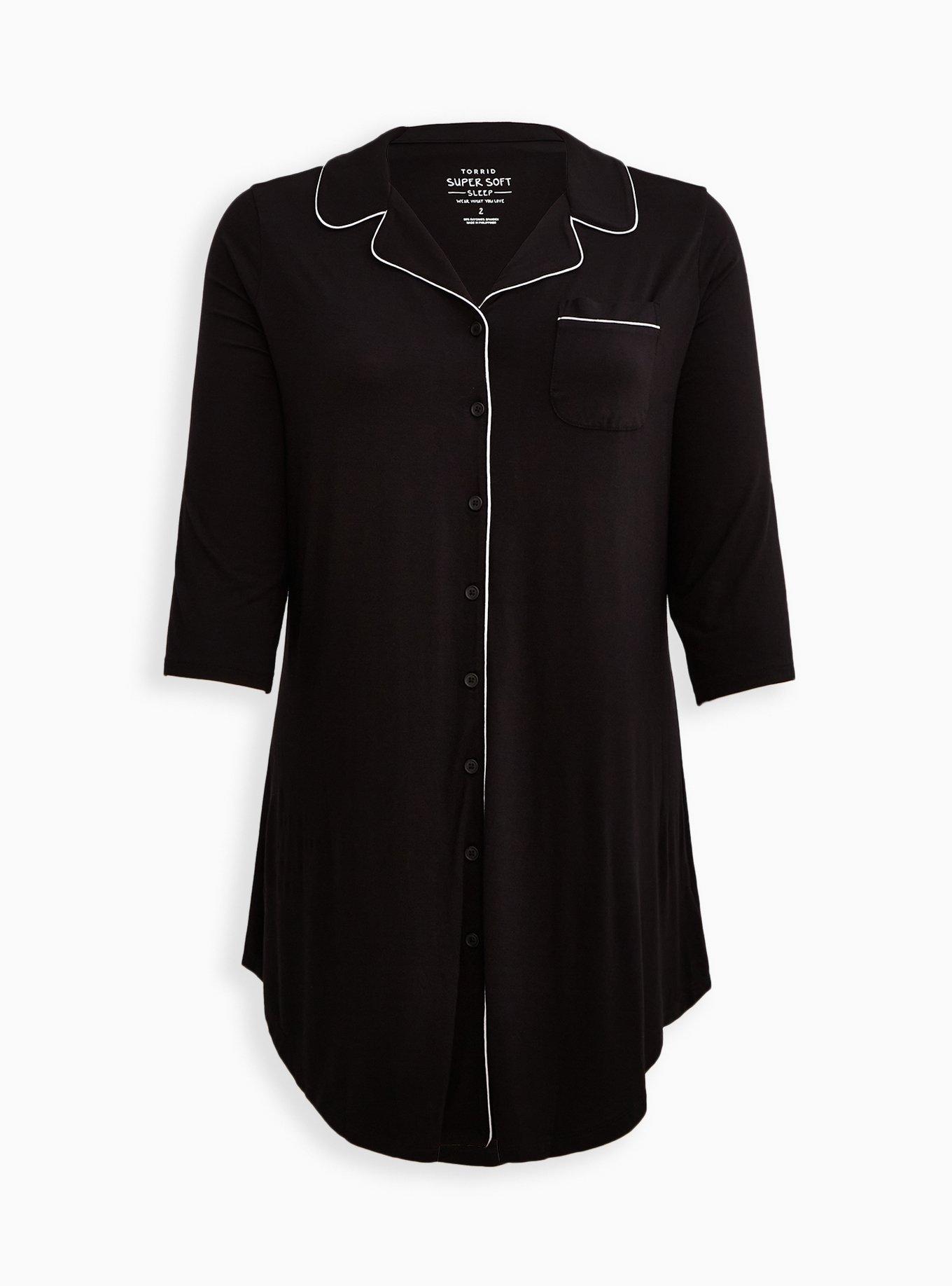 Plus Size - Super Soft Button Through Sleep Gown - Torrid