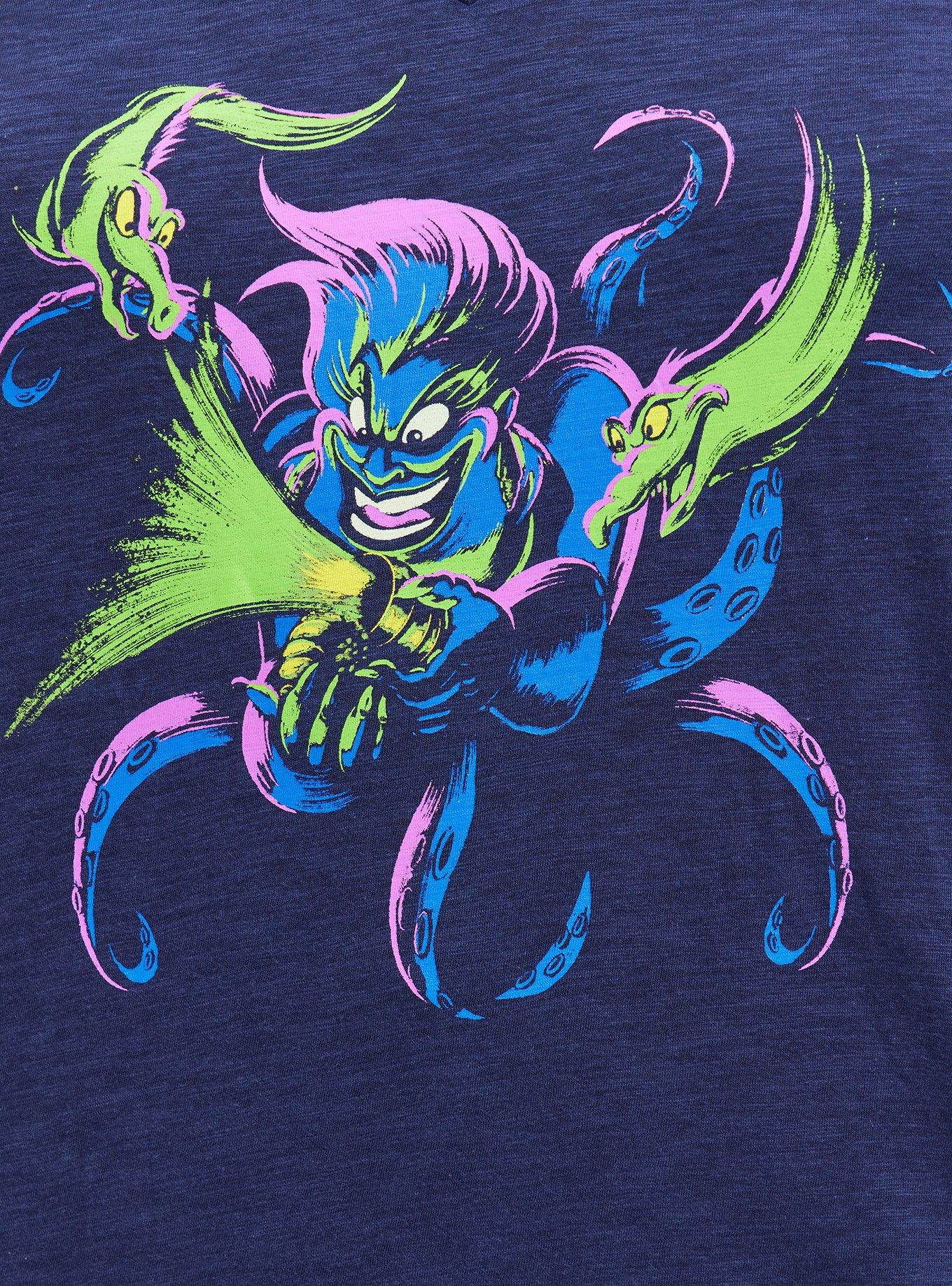 Plus Size Sleep Top - Disney Villains Ursula Neon , PEACOAT, alternate