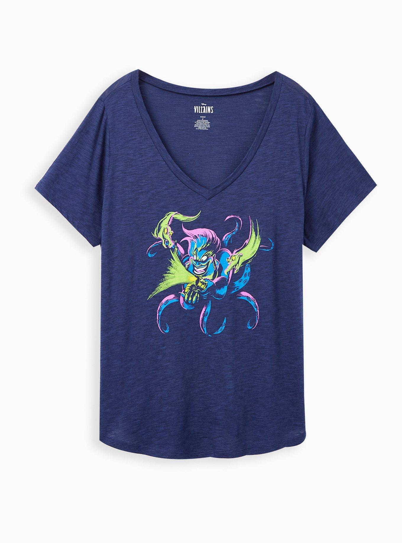 Plus Size Sleep Top - Disney Villains Ursula Neon , PEACOAT, hi-res