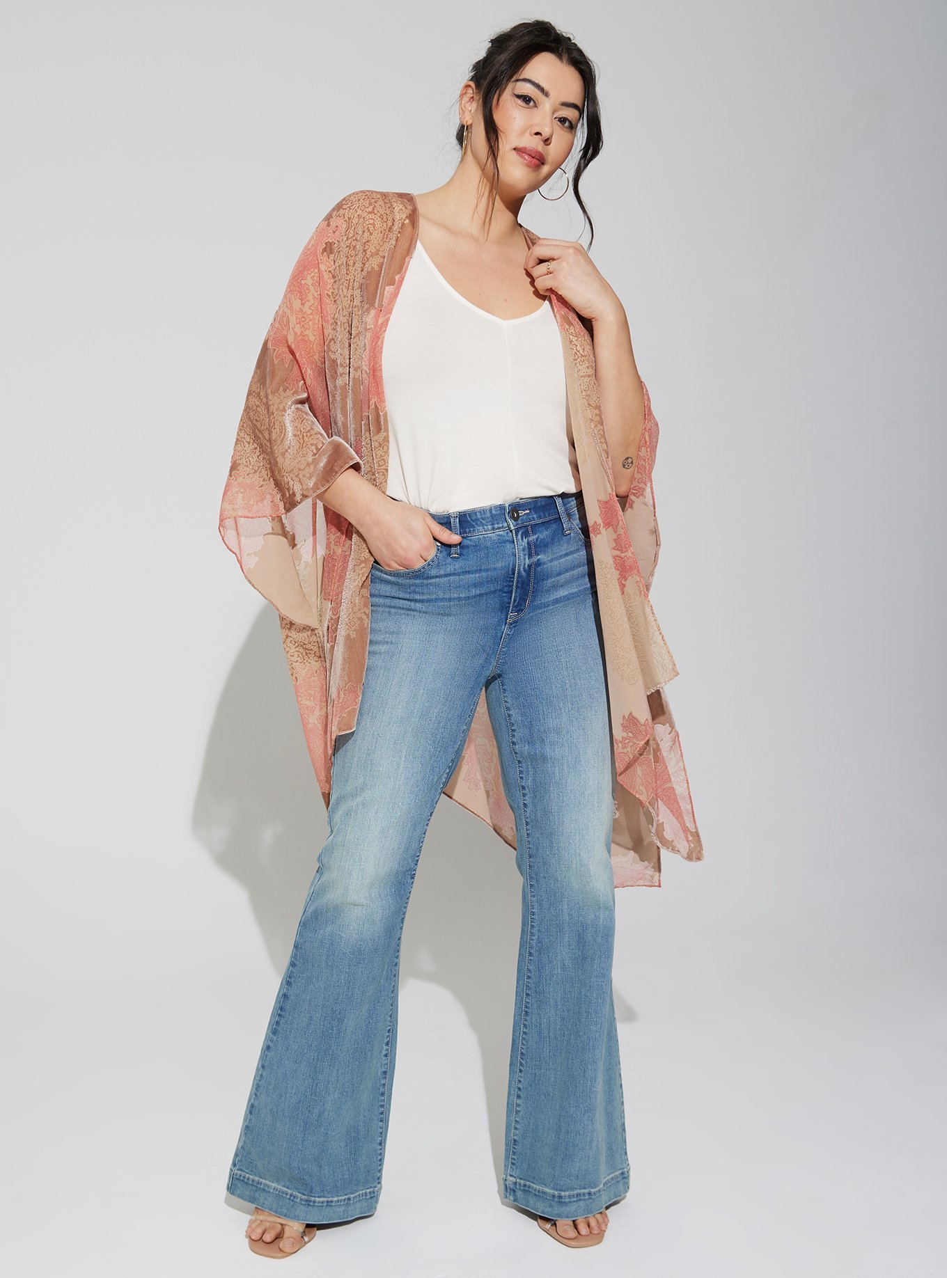 Plus Size - Velvet Burnout Ruana - Torrid