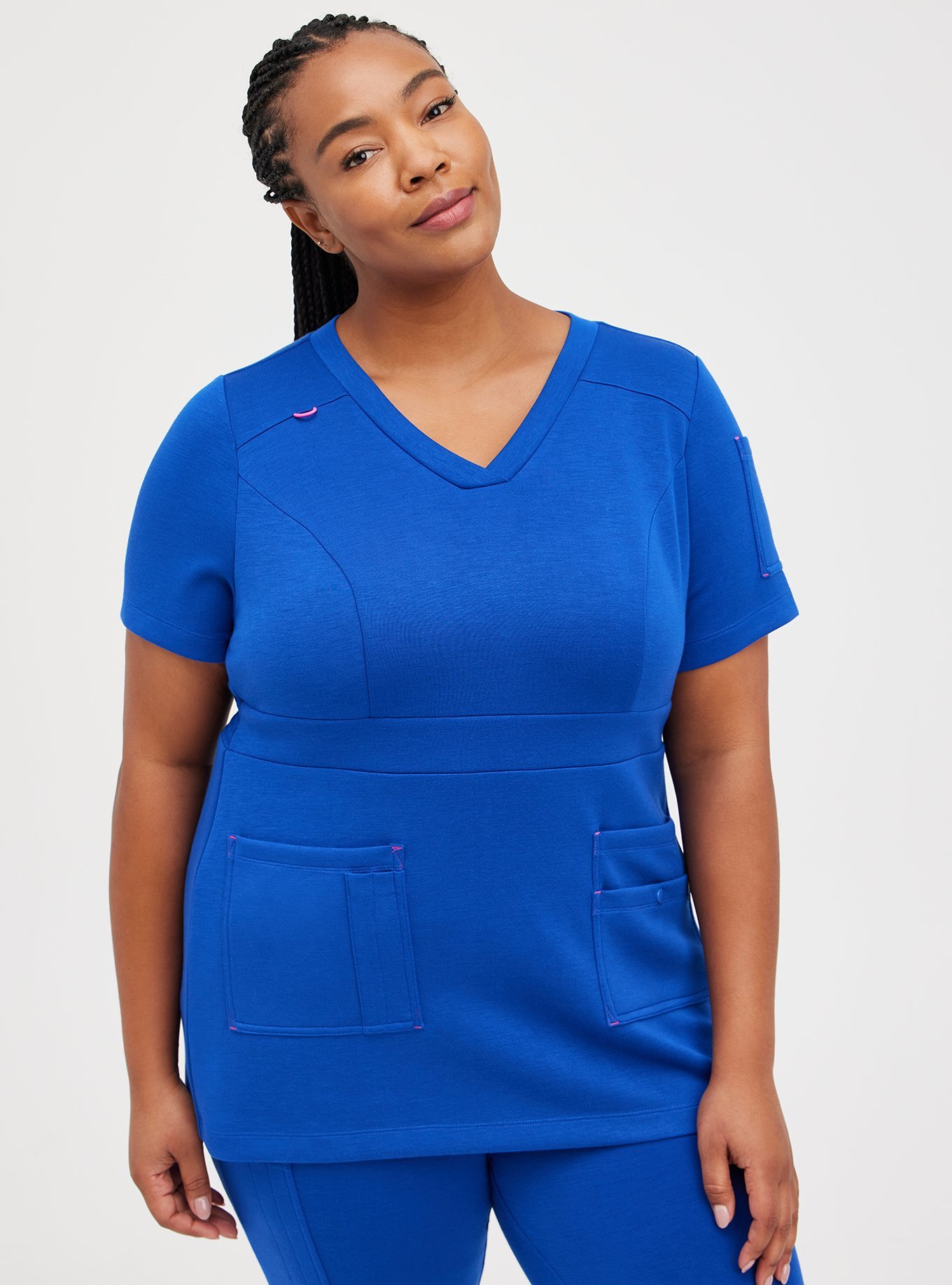 Plus Size - Torrid Strong Cupro V-Neck Waistband Scrub Top - Torrid