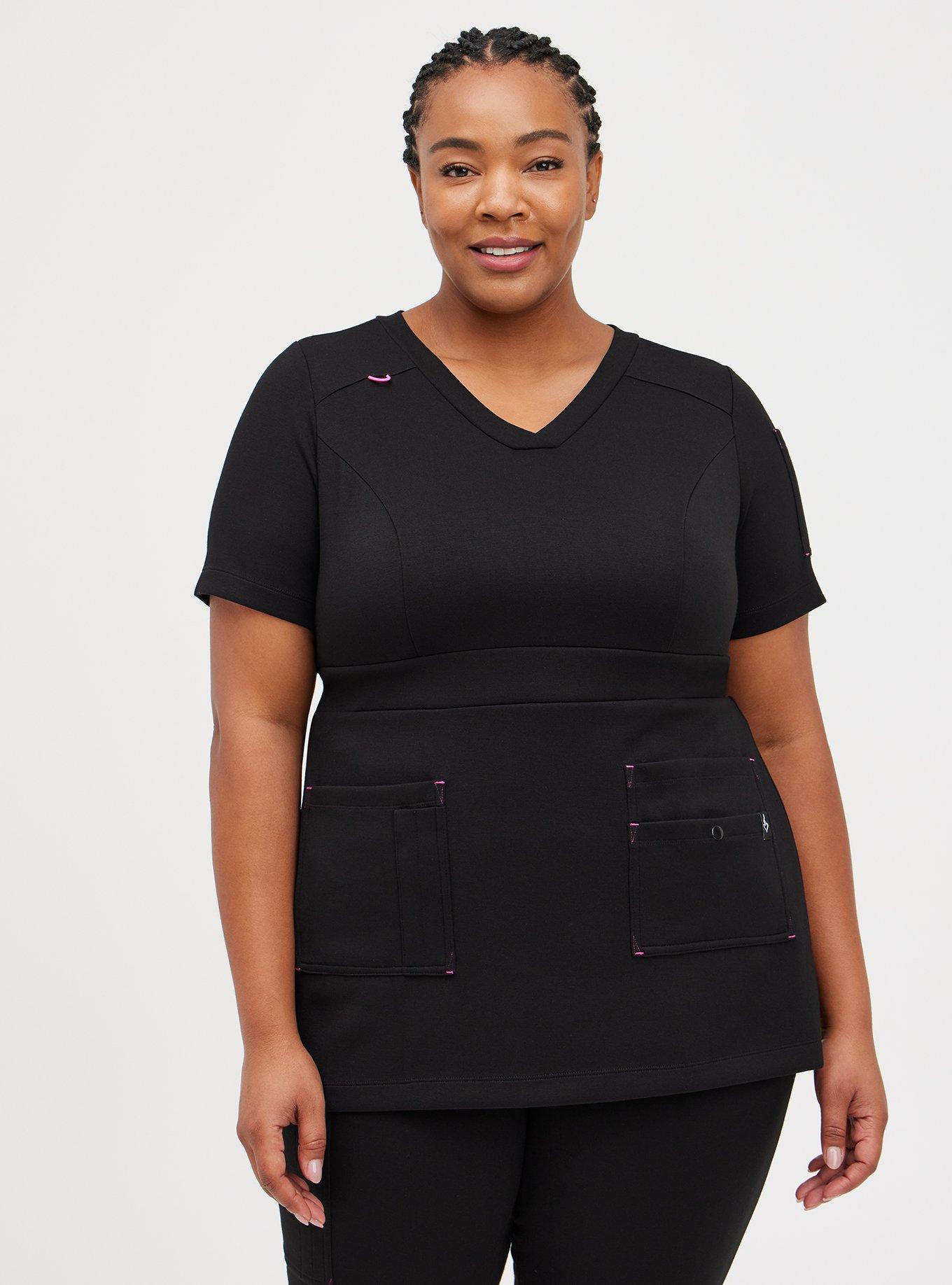 Torrid Strong Cupro V-Neck Waistband Scrub Top, , hi-res