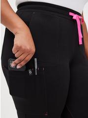 Plus Size Torrid Strong Cupro Relaxed Jogger Scrub Pant, DEEP BLACK, alternate