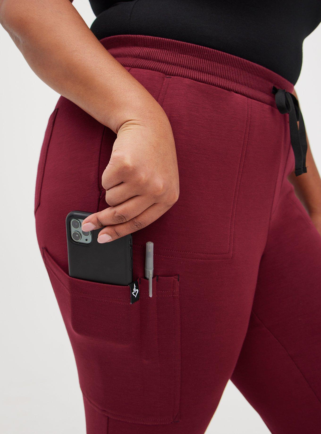 Torrid Strong Cupro Relaxed Jogger Scrub Pant, ZINFANDEL, alternate