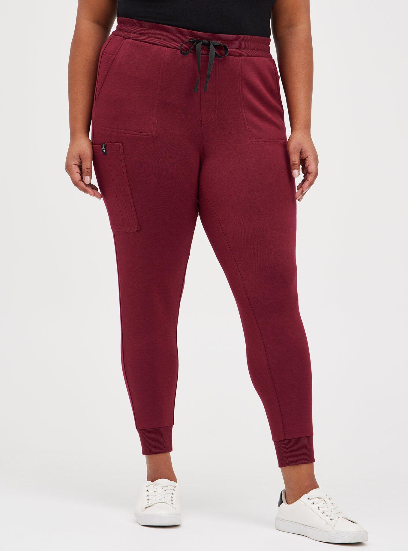 Torrid Strong Cupro Relaxed Jogger Scrub Pant, ZINFANDEL, hi-res