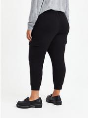 Relaxed Fit Jogger Cozy Fleece Mid-Rise Pant, DEEP BLACK, alternate
