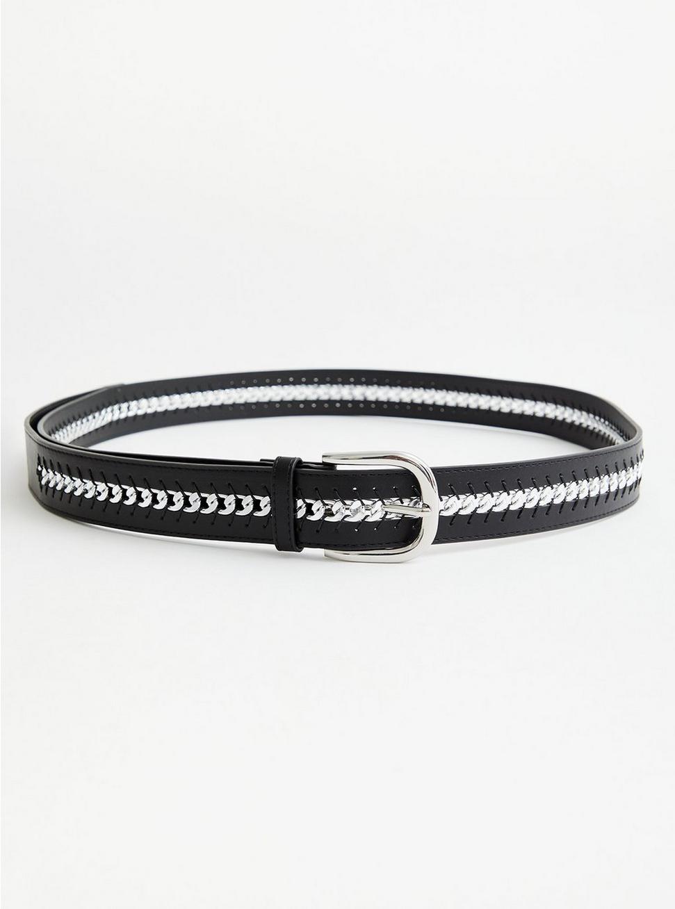 Plus Size - Black Link Faux Leather Belt - Torrid