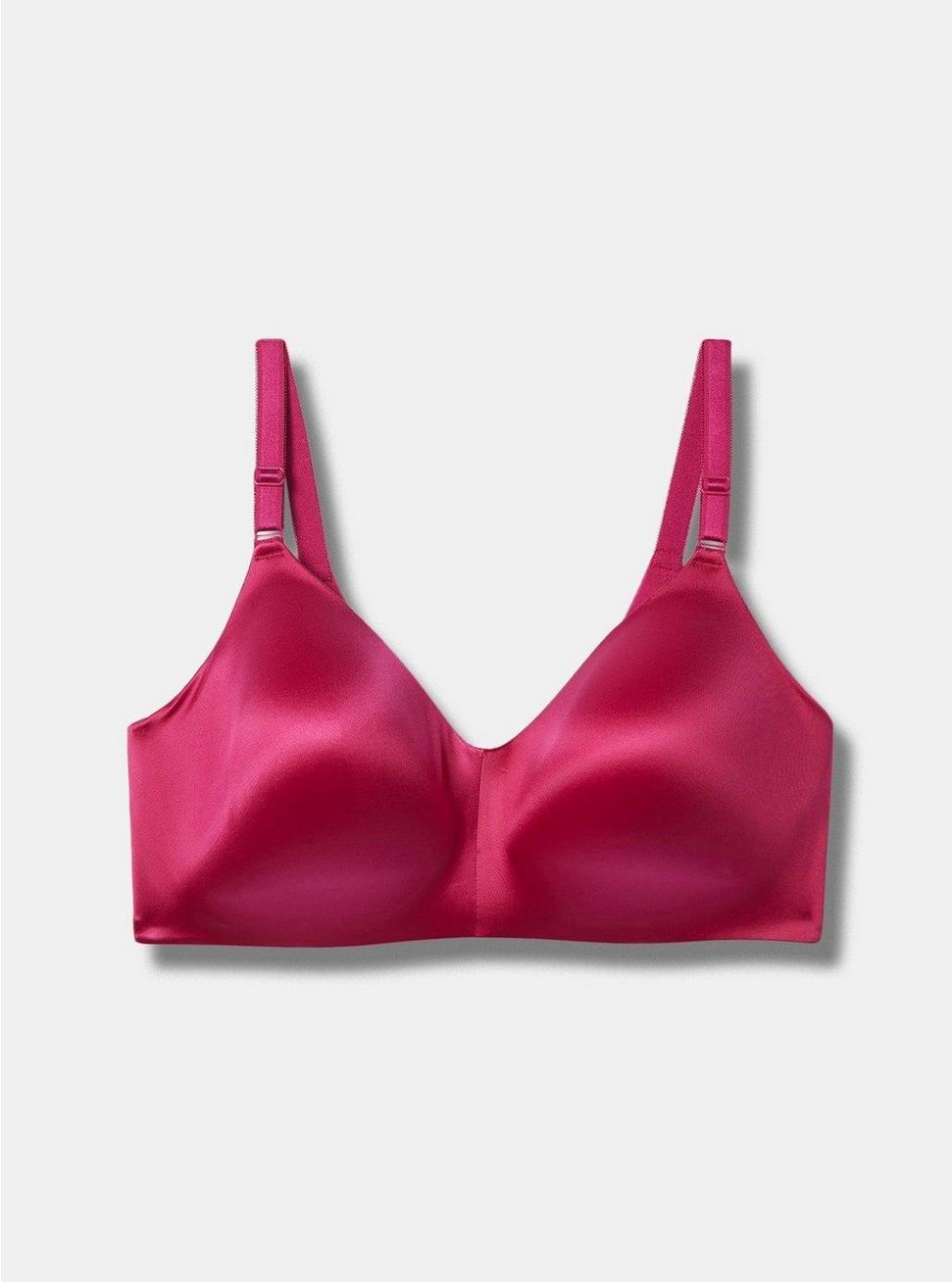 Plus Size Everyday Wire-Free Lightly Lined Shine 360° Back Smoothing® Bra, FUCHSIA RED, hi-res