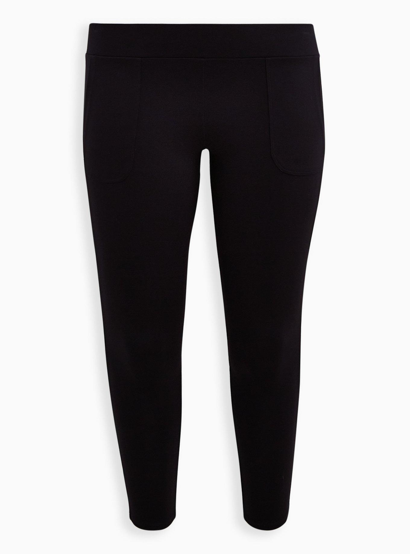 Women's Plus Size High-Waisted Ponte Leggings - A New Day Black 4X