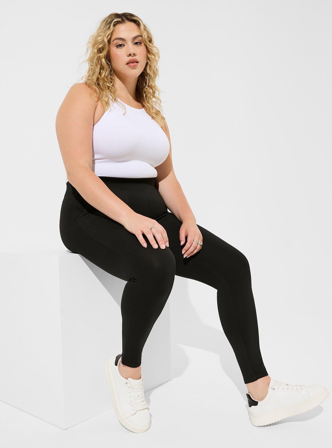 Black Womens Plus Size Active Flare Leggings