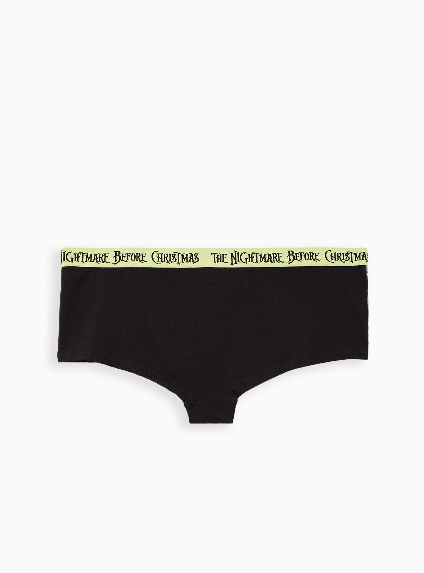 Plus Size Boyshort Panty - Cotton The Nightmare Before Christmas Black, MULTI, alternate