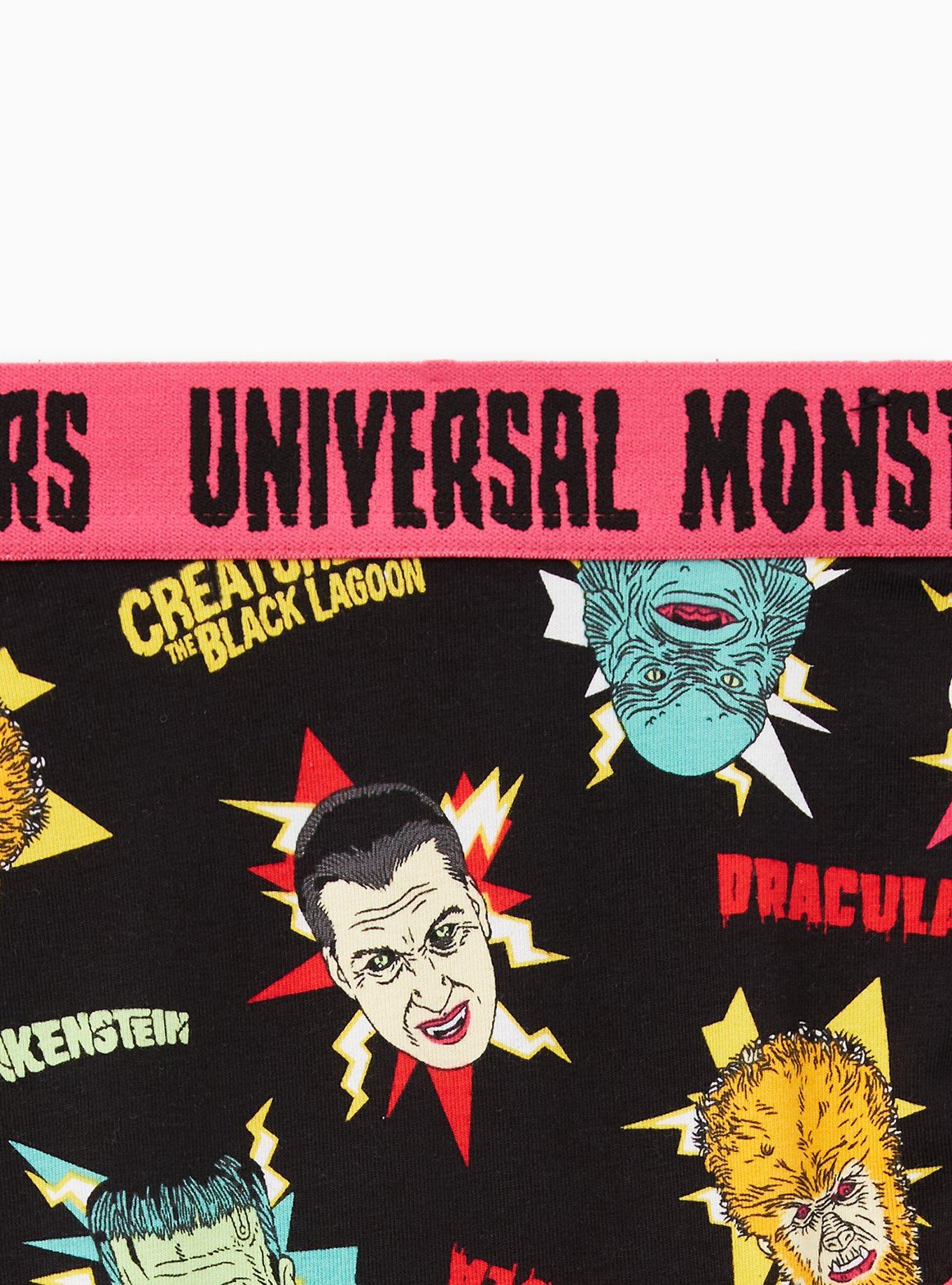 Plus Size Cheeky Panty - Cotton Universal Monsters Black, MULTI, alternate