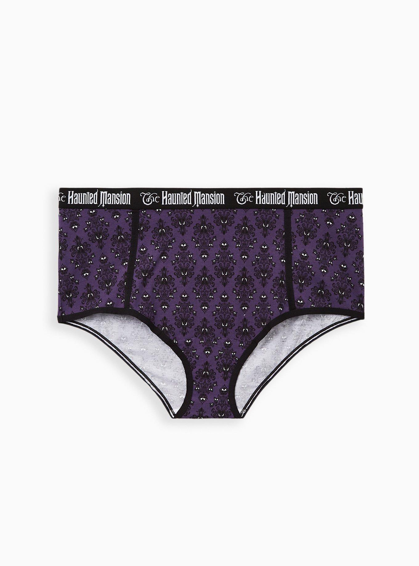 Plus Size - Brief Panty - Cotton Haunted Mansion Black - Torrid