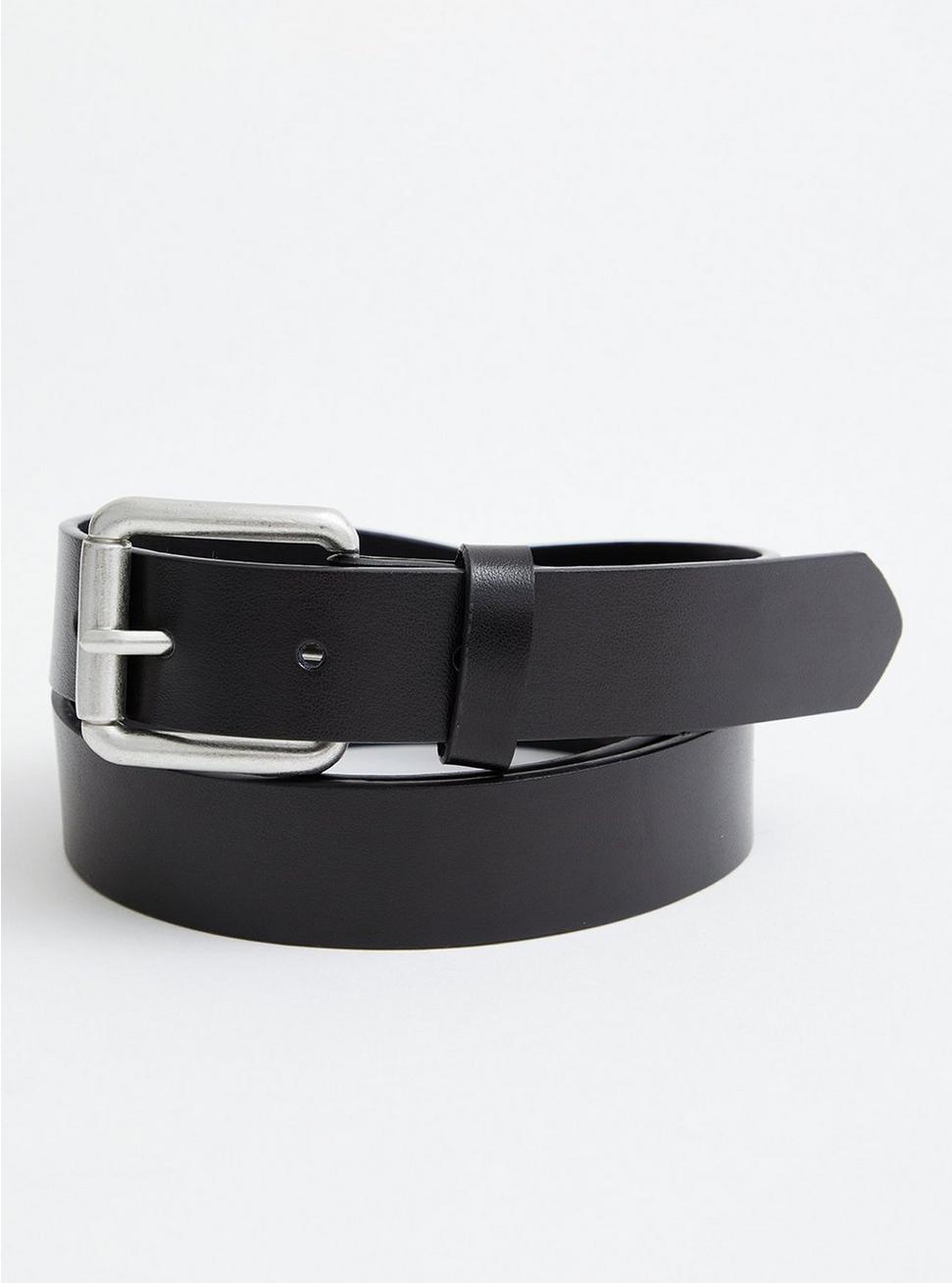 Leather Belt, BLACK, hi-res
