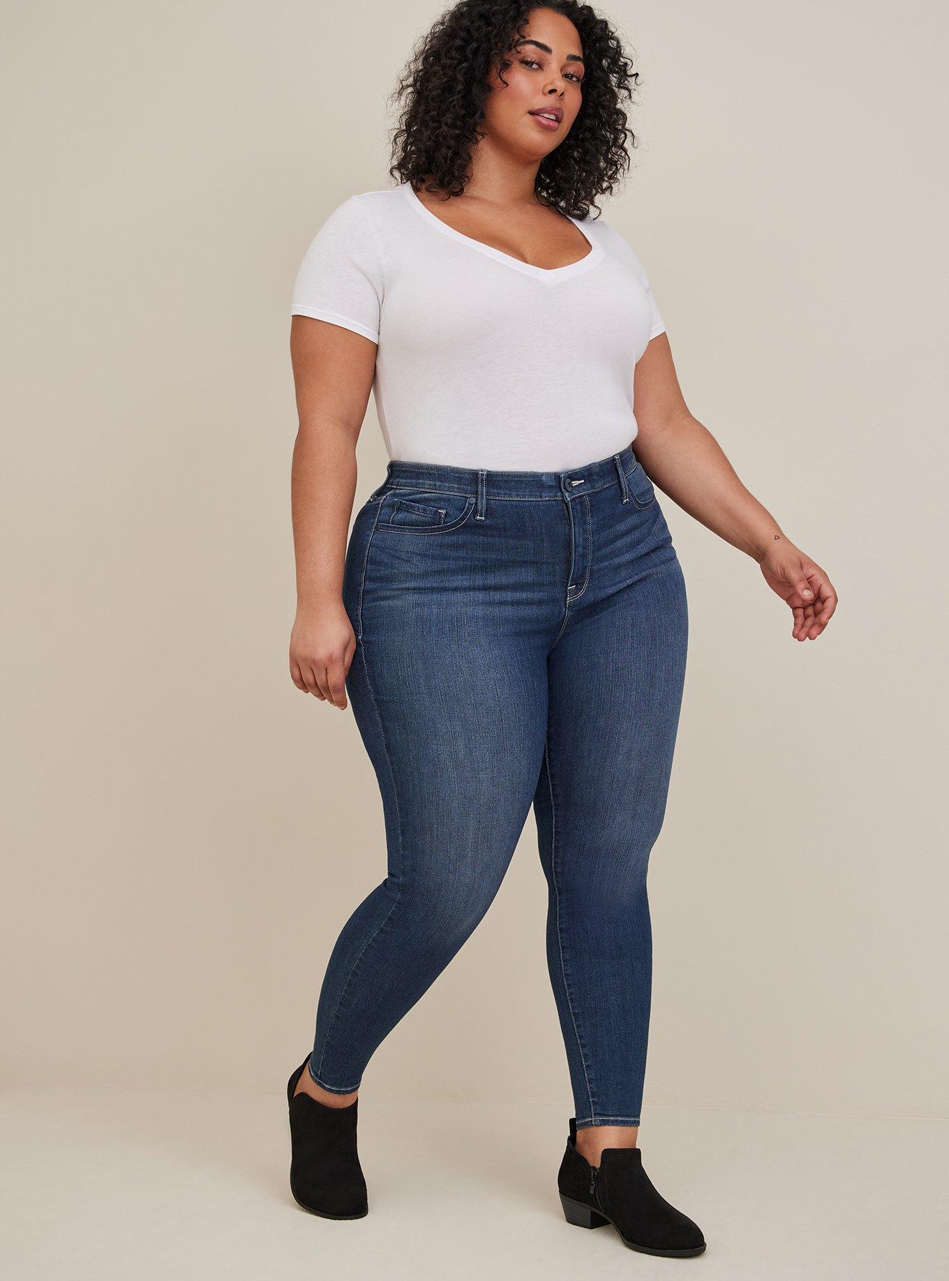 Plus Size - Sky High Skinny Jean - Premium Stretch Red - Torrid