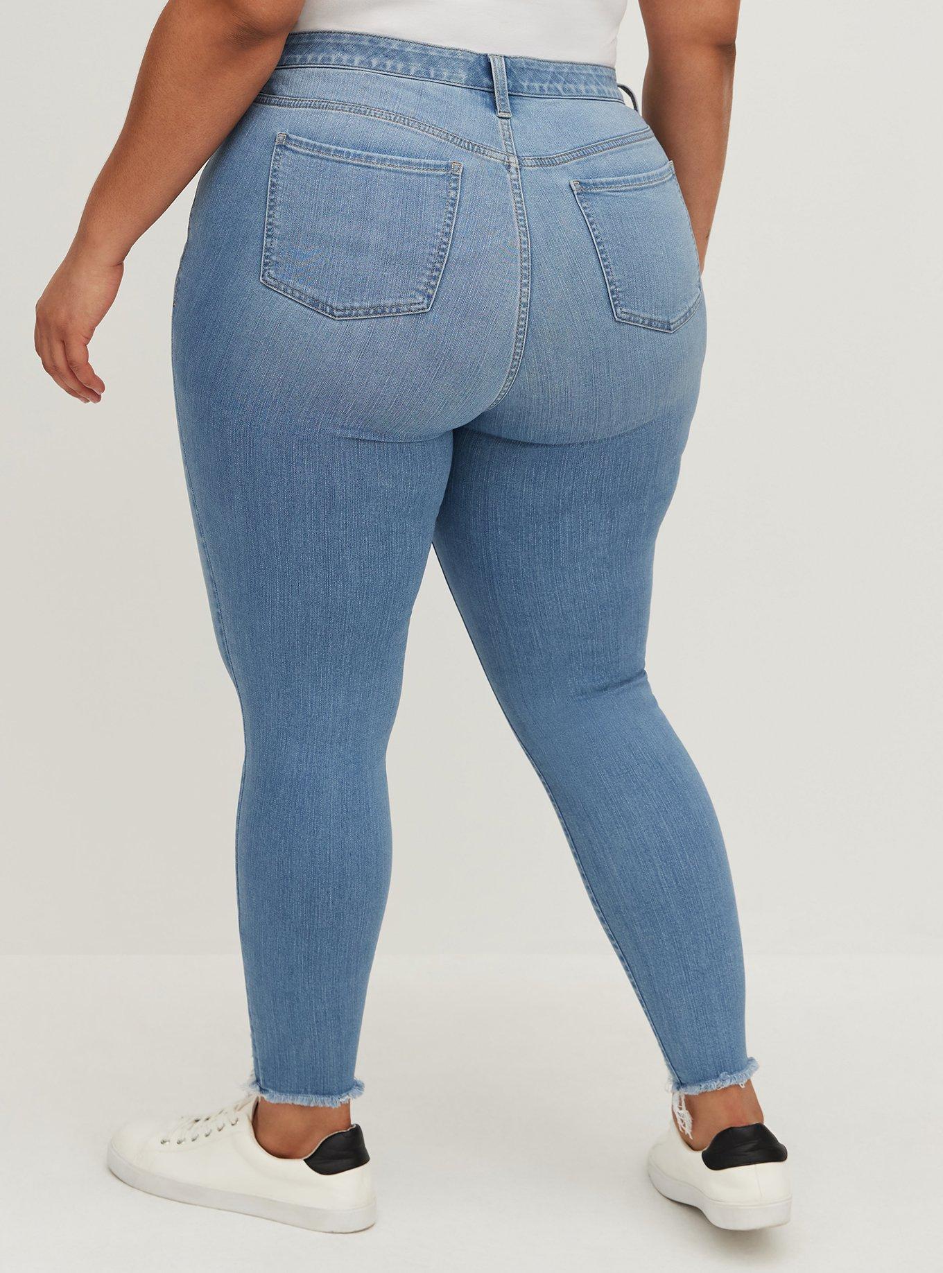 Torrid Blue Distressed Denim Sky High Skinny Jeans Women Plus Size 16 -  beyond exchange