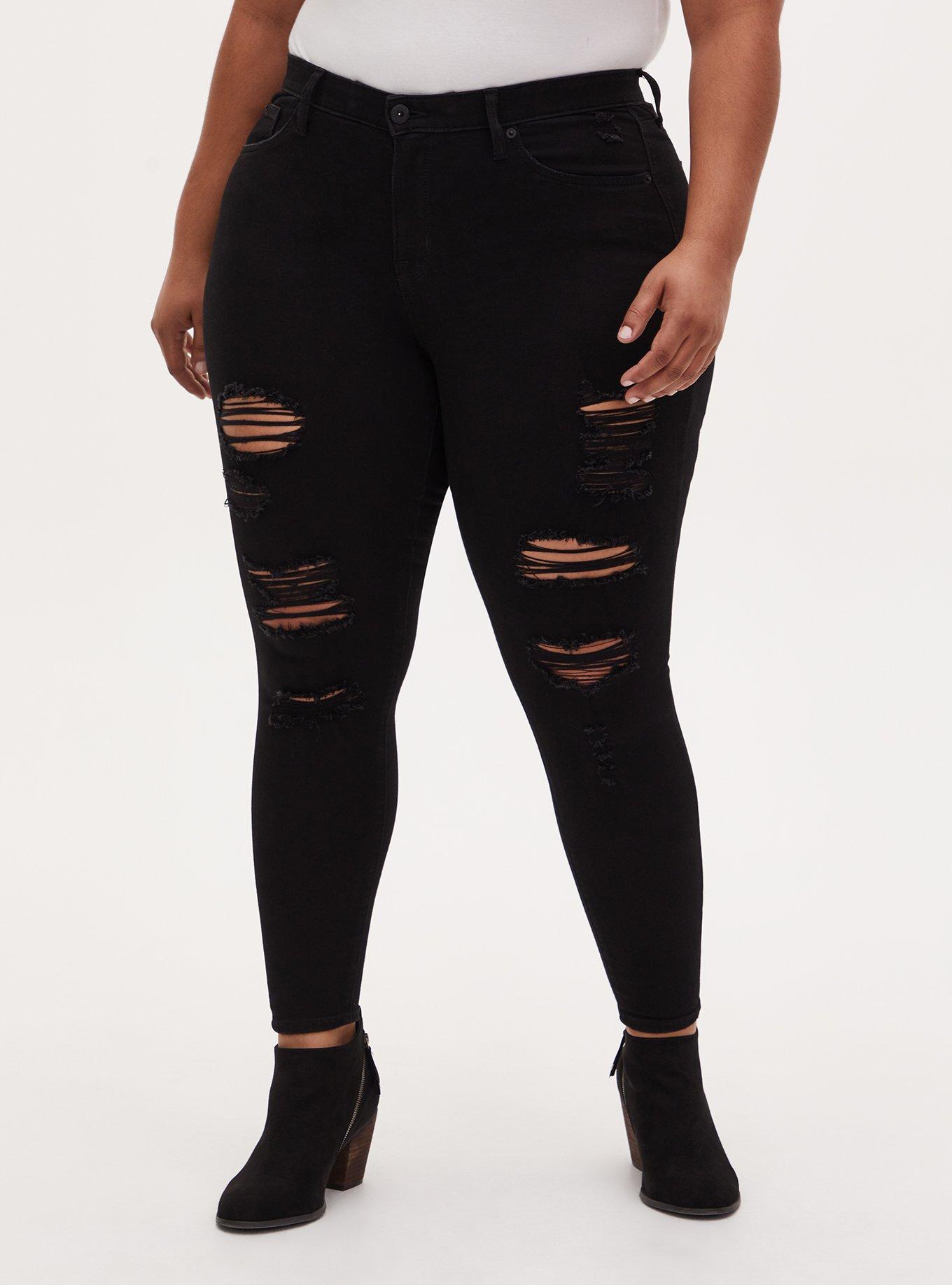 Buy Black High Waisted Skinny Jeggings With Stretch 16R, Jeans