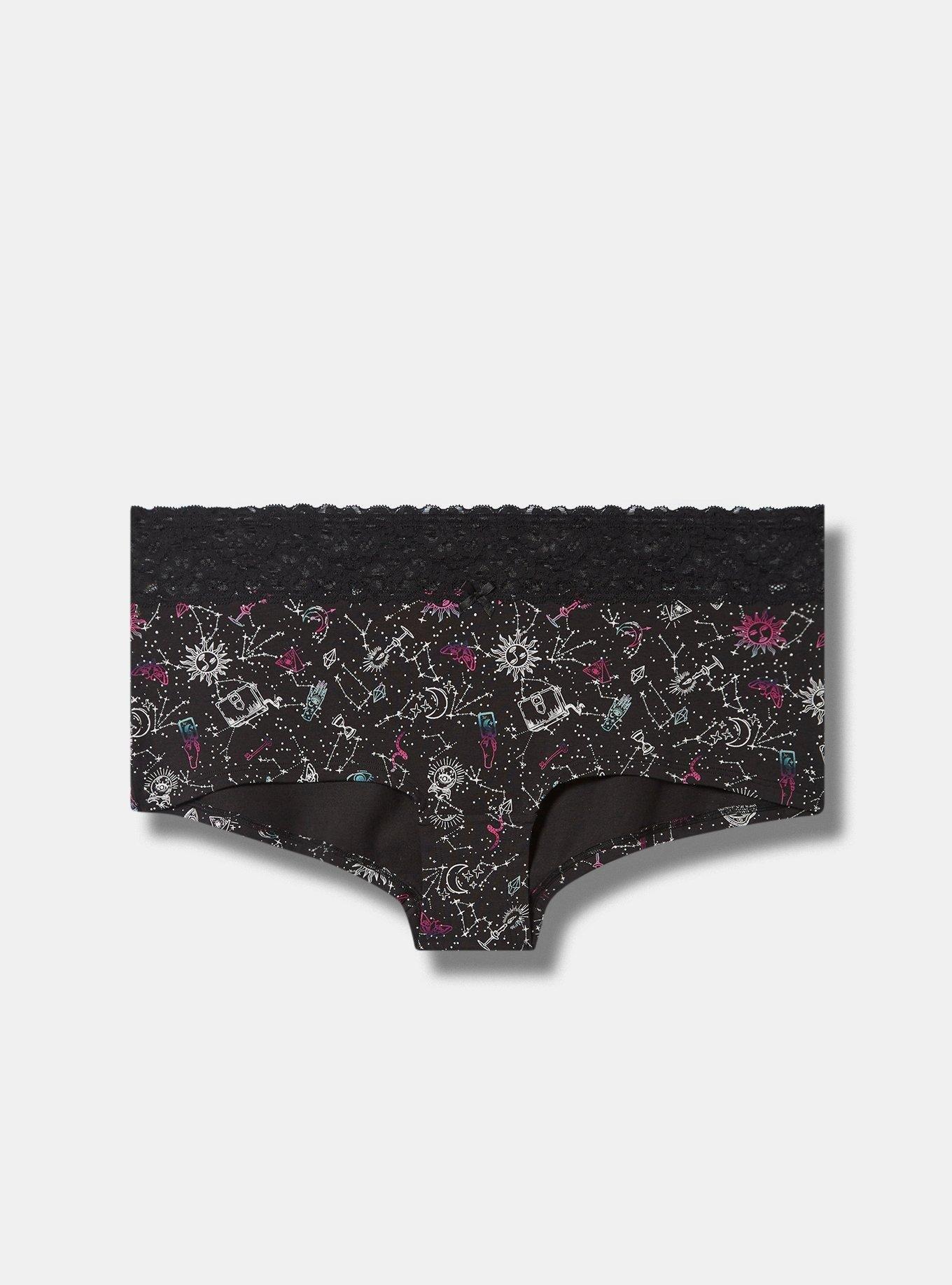 Plus Size - Cotton Mid-Rise Boyshort Lace Trim Panty - Torrid