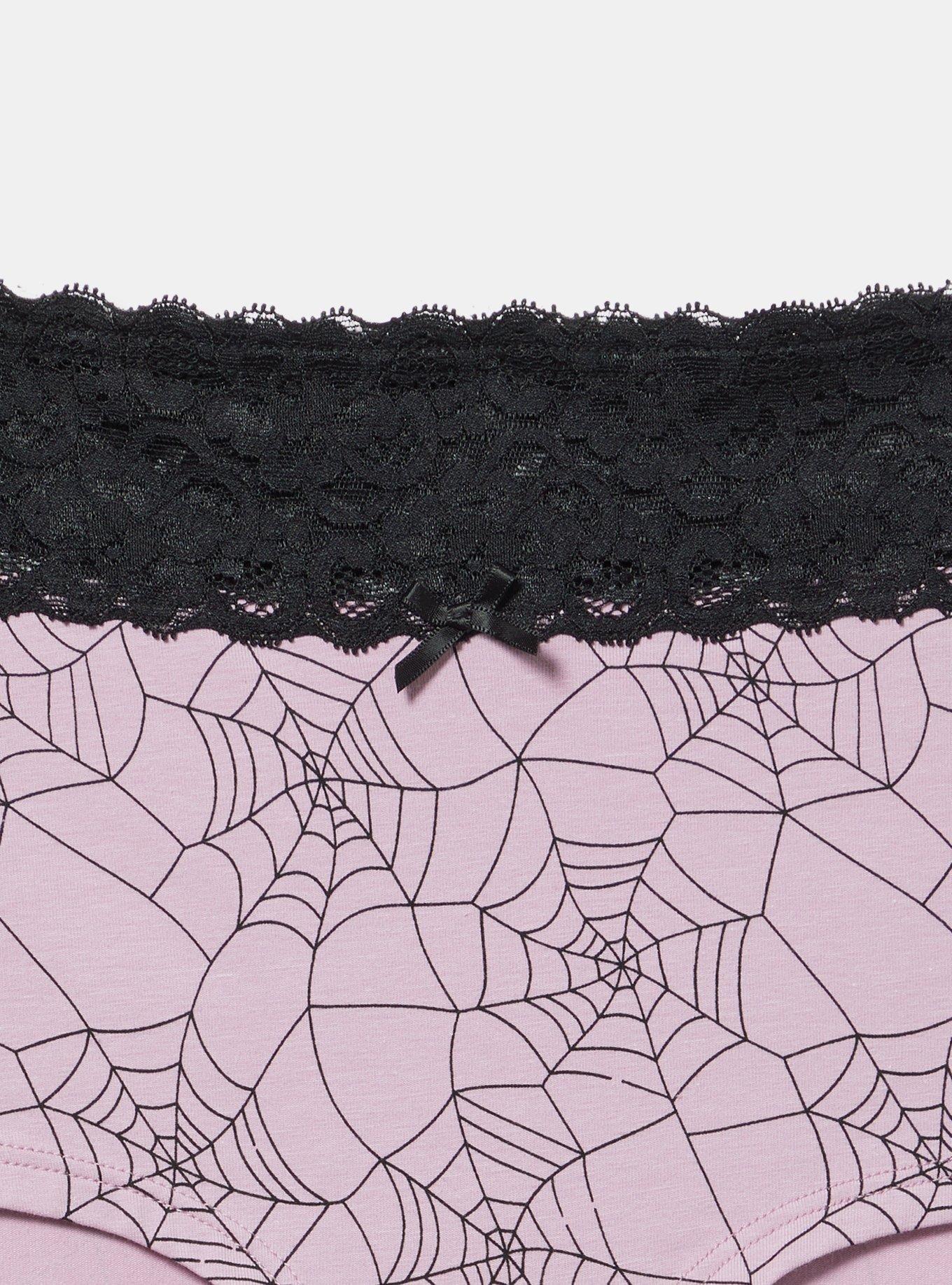 Cotton Mid-Rise Lace Trim Boyshort Panty