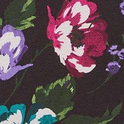 Cotton Mid-Rise Lace Trim Boyshort Panty, BABY FLORAL RICH BLACK, swatch