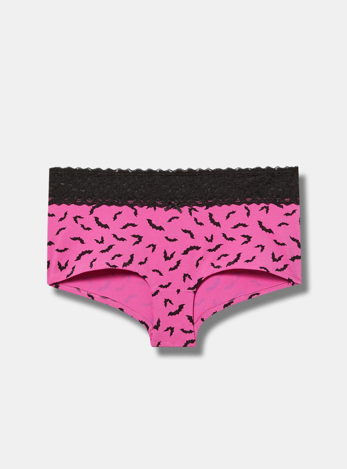 Cotton Mid-Rise Lace Trim Boyshort Panty