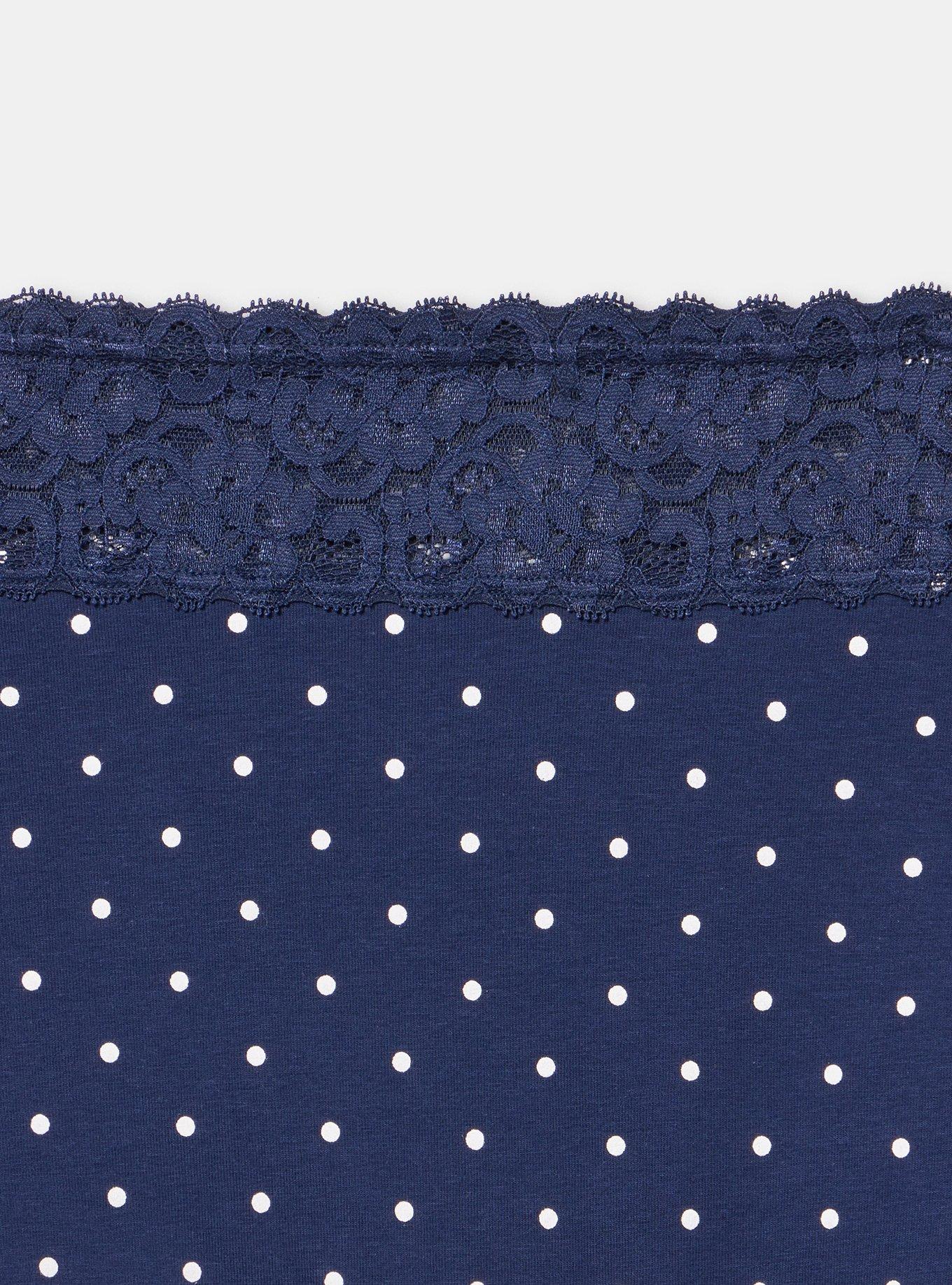 Cotton Mid-Rise Lace Trim Boyshort Panty