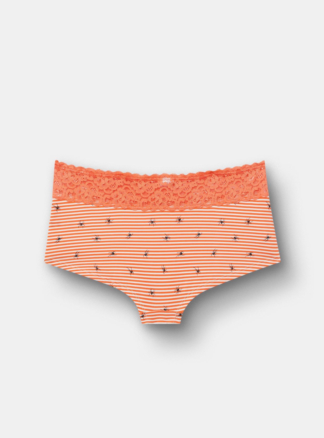 Cotton Mid-Rise Lace Trim Boyshort Panty