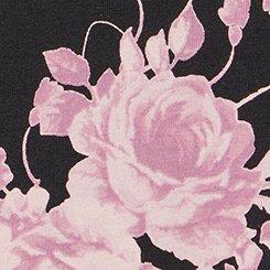 Plus Size Cotton Mid-Rise Lace Trim Boyshort Panty, SEASONAL RED ROSES MAUVE, swatch