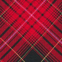 Plus Size Cotton Mid-Rise Lace Trim Boyshort Panty, VERONA PLAID JESTER RED, swatch