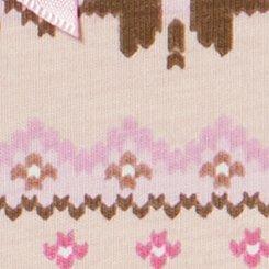 Plus Size Cotton Mid-Rise Lace Trim Boyshort Panty, SOLA FAIRISLE SMALL ROSE DUST, swatch