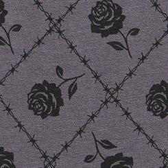 Cotton Mid-Rise Lace Trim Boyshort Panty, ROSE GRID BLACK, swatch