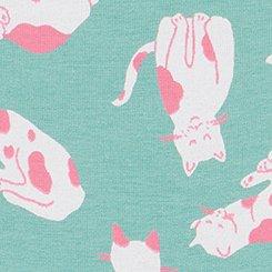 Cotton Mid-Rise Lace Trim Boyshort Panty, PURR KITTIES GREEN, swatch