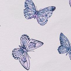 Cotton Mid-Rise Lace Trim Boyshort Panty, HUE BUTTERFLIES LAVENDER, swatch