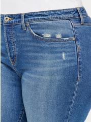 Plus Size Stovepipe Straight Classic Denim High-Rise Jean, BLUE BLAZER, alternate