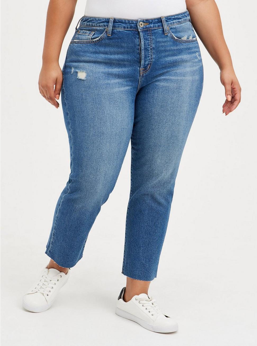 Stovepipe Straight Classic Denim High-Rise Jean, , hi-res