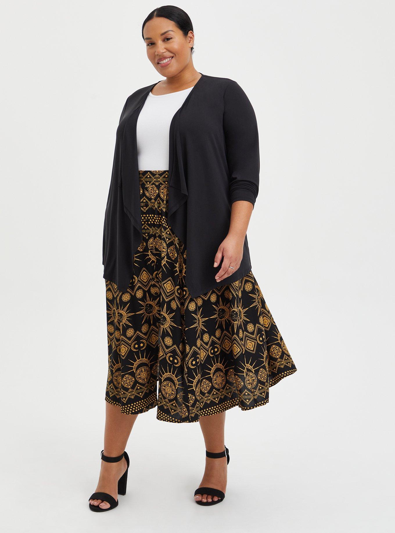 Plus Size Cardigan Drape Front, ASPHALT, alternate