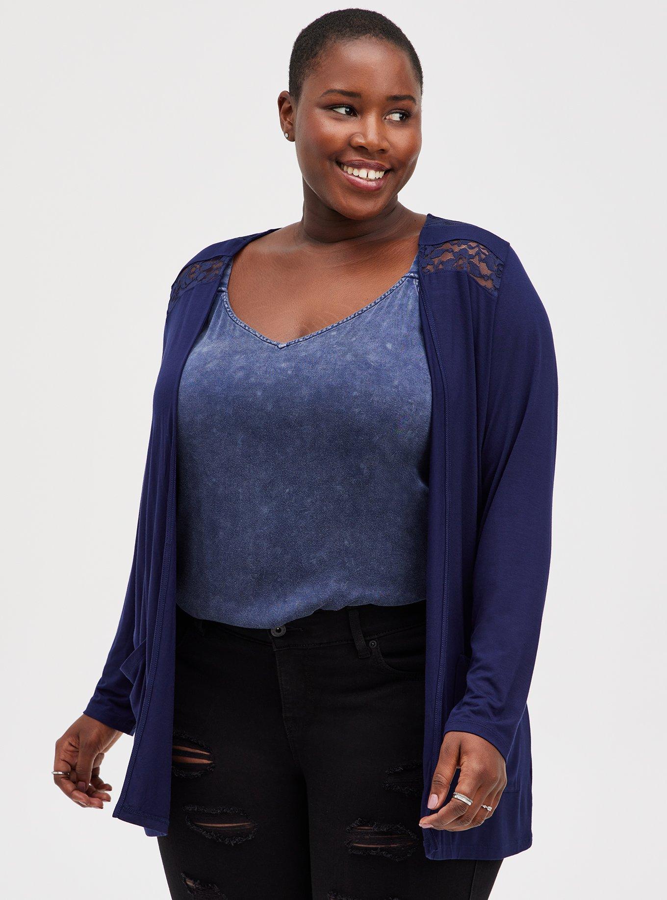 Plus Size - Super Soft Cardigan Lace Yolk - Torrid