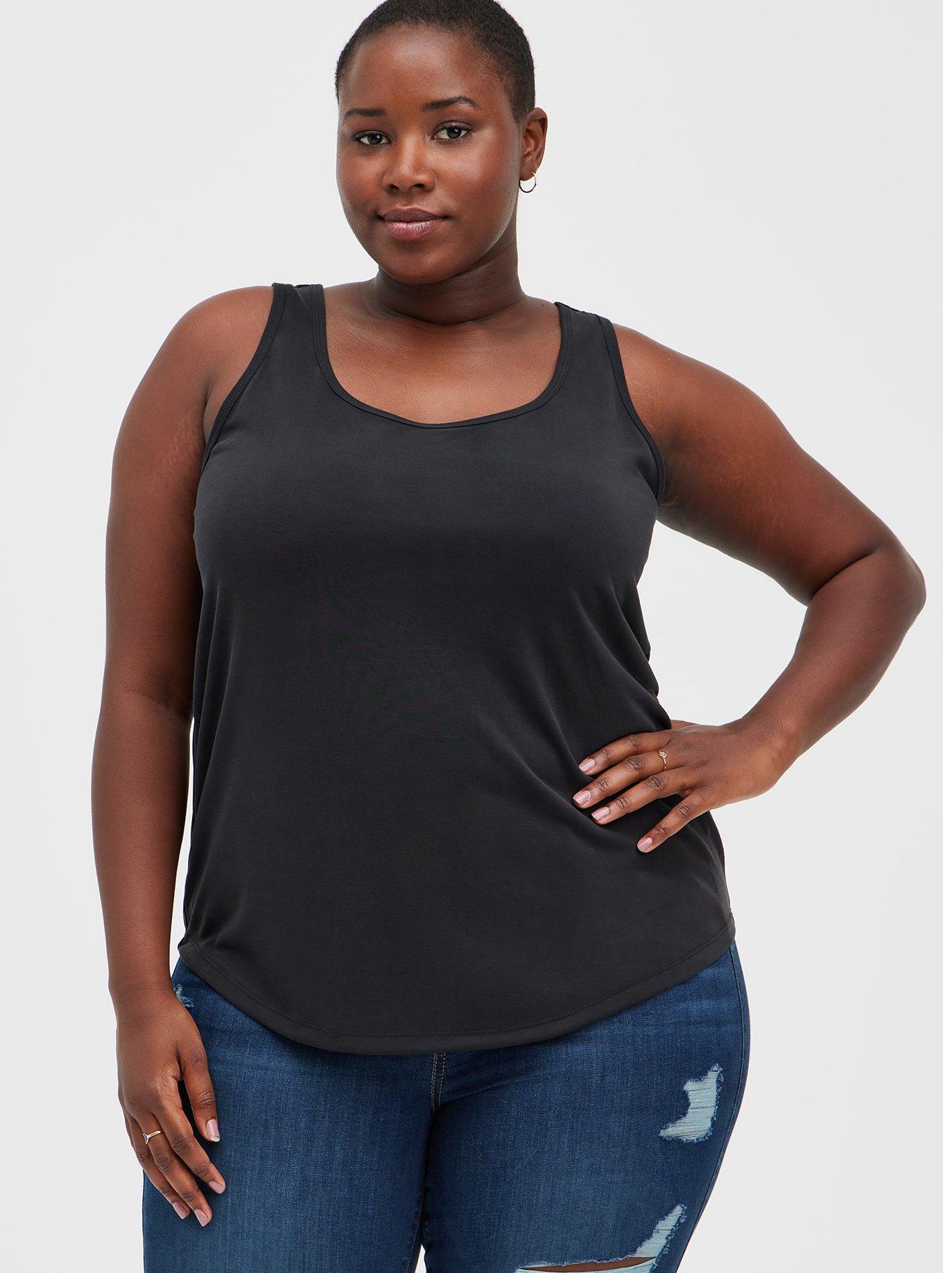 Cupro Scoop Neck Tank, DEEP BLACK, alternate