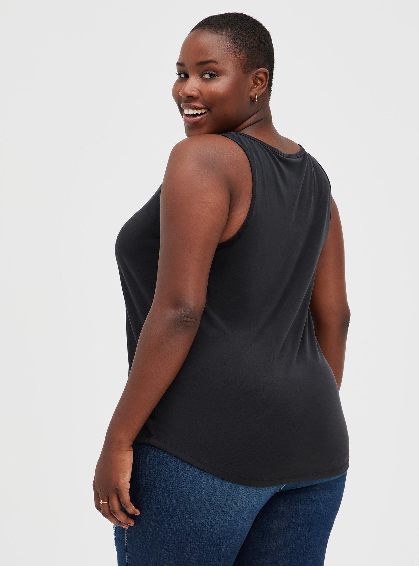 Cupro Scoop Neck Tank, DEEP BLACK, alternate