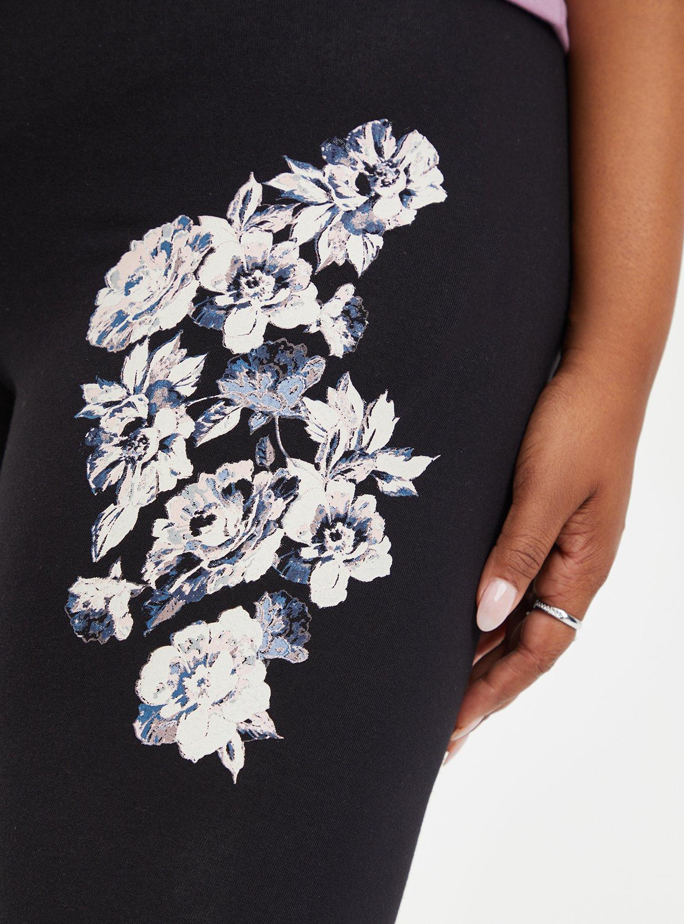 Plus Size Premium Legging - Floral Black, BLACK, alternate