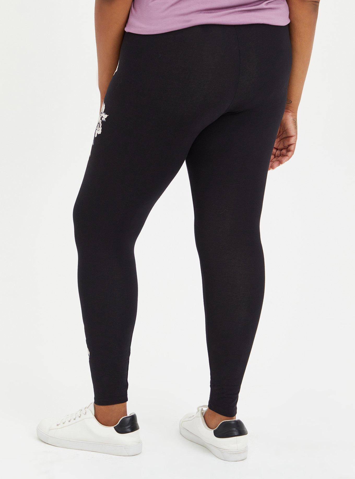 Plus Size Premium Legging - Floral Black, BLACK, alternate