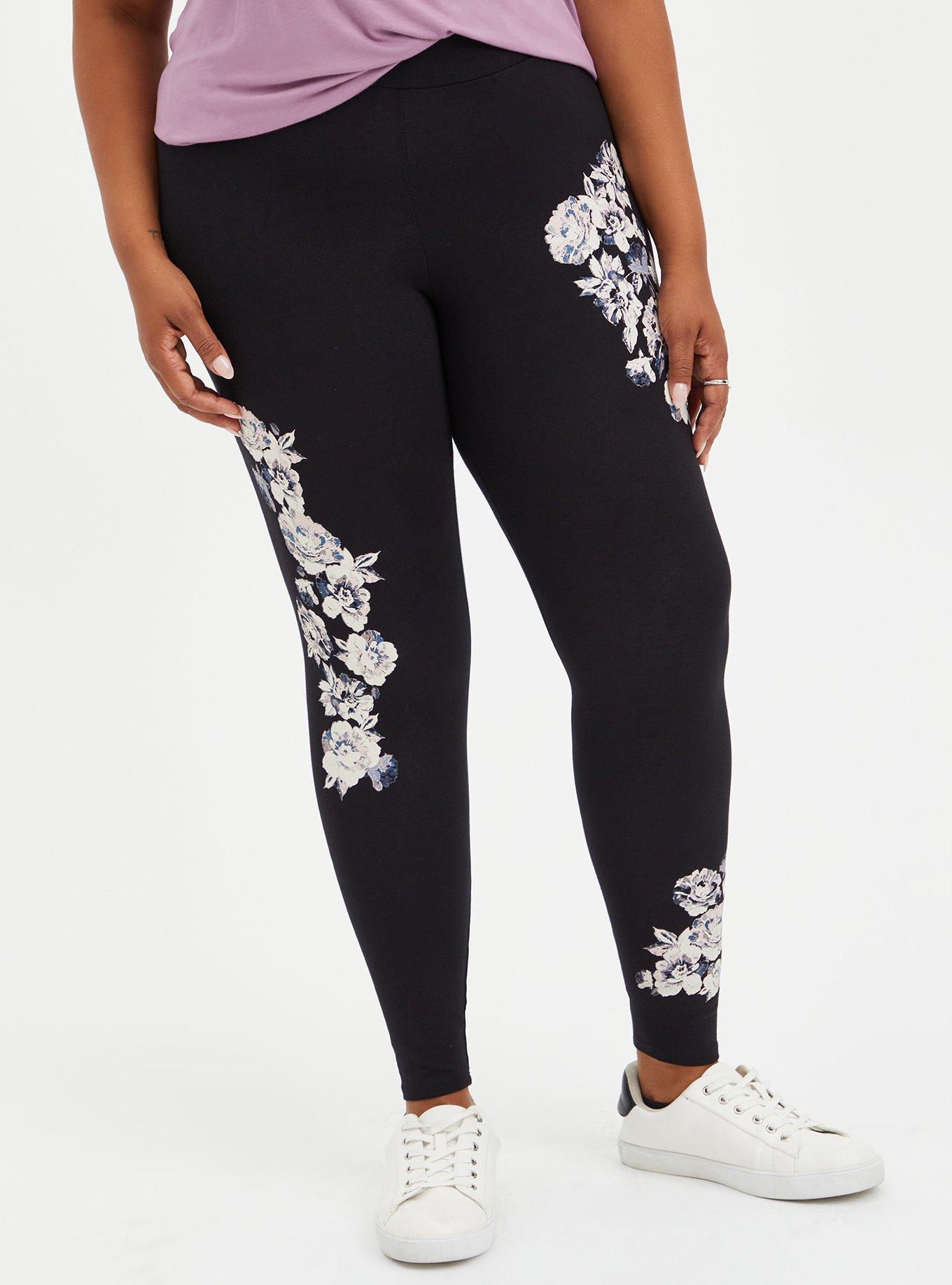 Plus Size - Premium Legging - Floral Black - Torrid