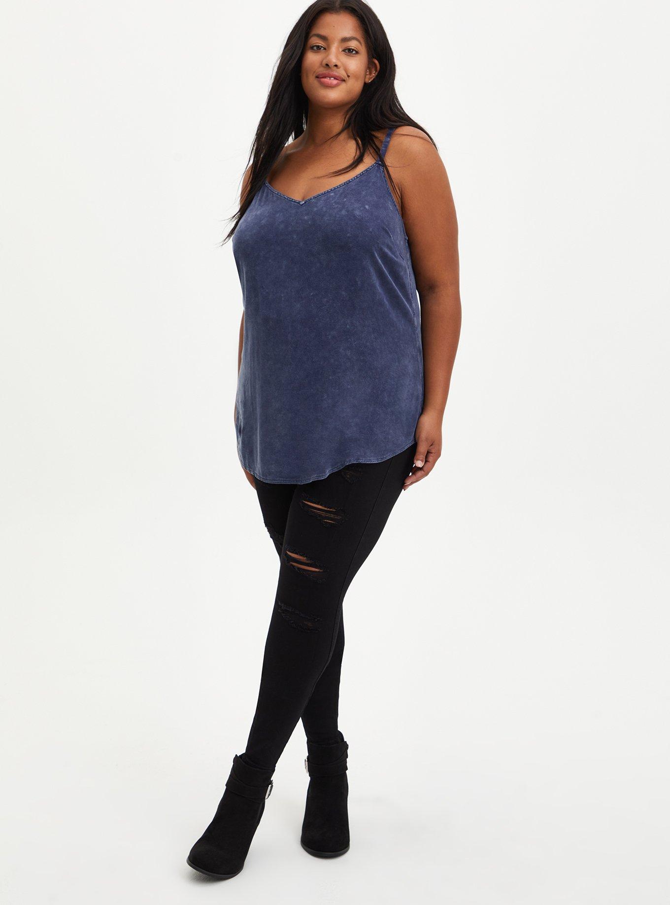 Ava Soft-Stretch Challis Cami, PEACOAT, alternate