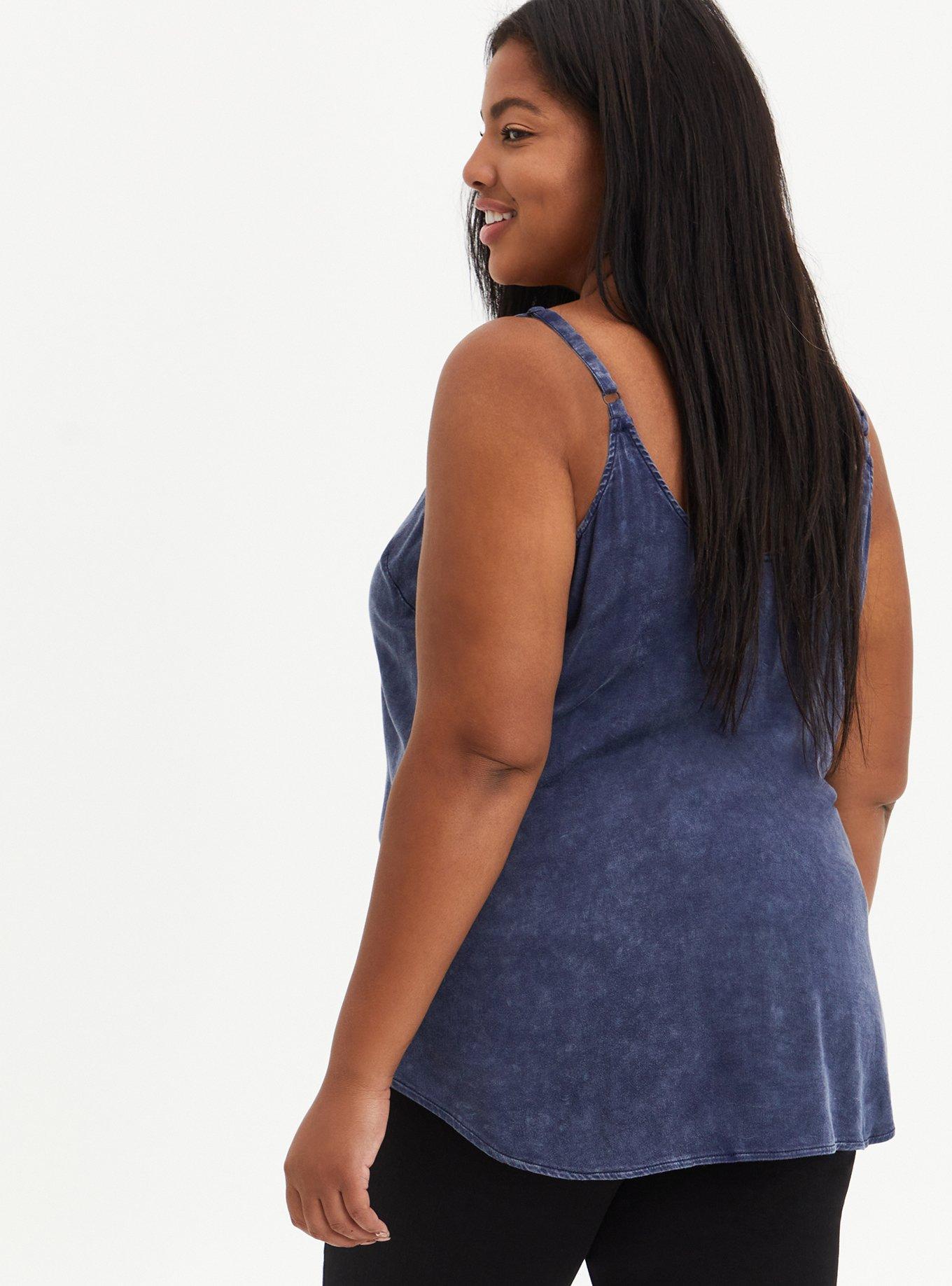 Ava Soft-Stretch Challis Cami, PEACOAT, alternate