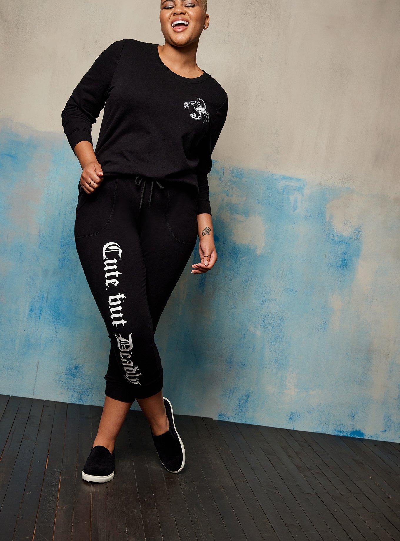 Plus Size Sweatshirt - LoveSick Cute But Deadly Black, DEEP BLACK, alternate